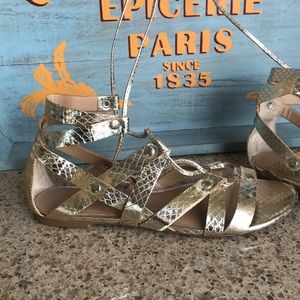 ECU Banana Republic gold Telly lace up sandals